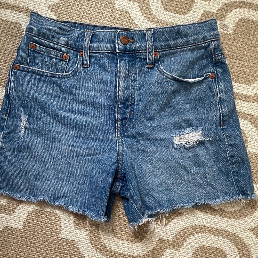Madewell Blue Jean Shorts Distressed Cut-Off